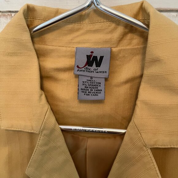 Size 6 JW Junction West Vintage Suit Mustard Gold Lined Western Jacket Pants - Picture 2 of 12